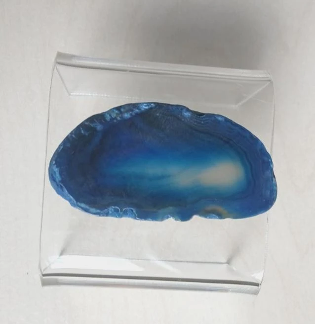 Tranche agate teintée bleue 11,94 g / 5 x 2 cm Rio Grande do Sul - Brésil